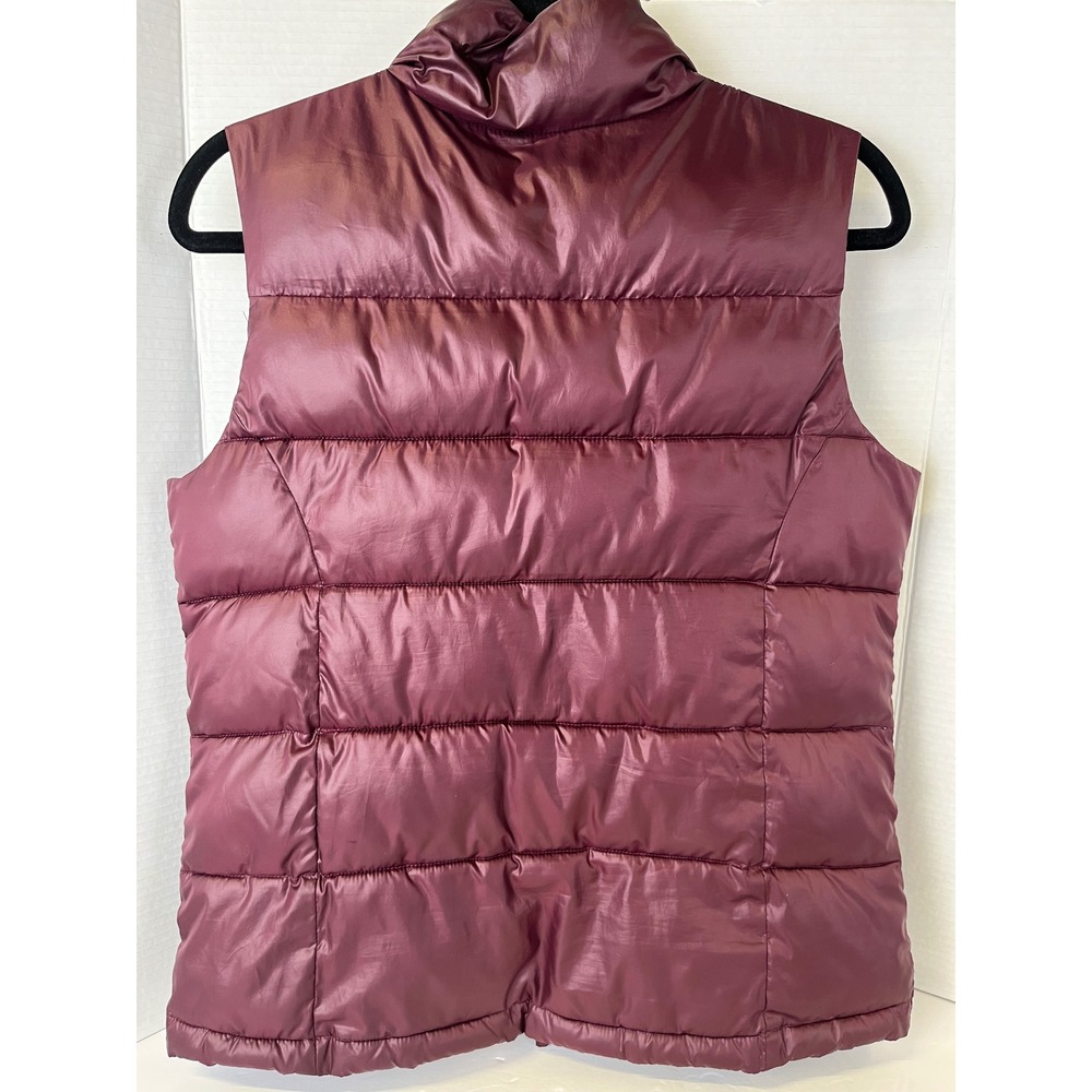 Victoria's Secret PINK Puffer Vest Burgundy Maroon Quilted Zip Up Small‎ - Picture 2 of 4